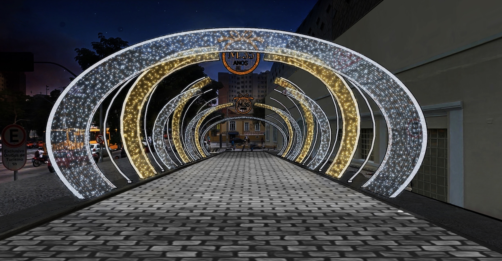 Túnel de luzes – com som! – é atração do Natal em Curitiba
