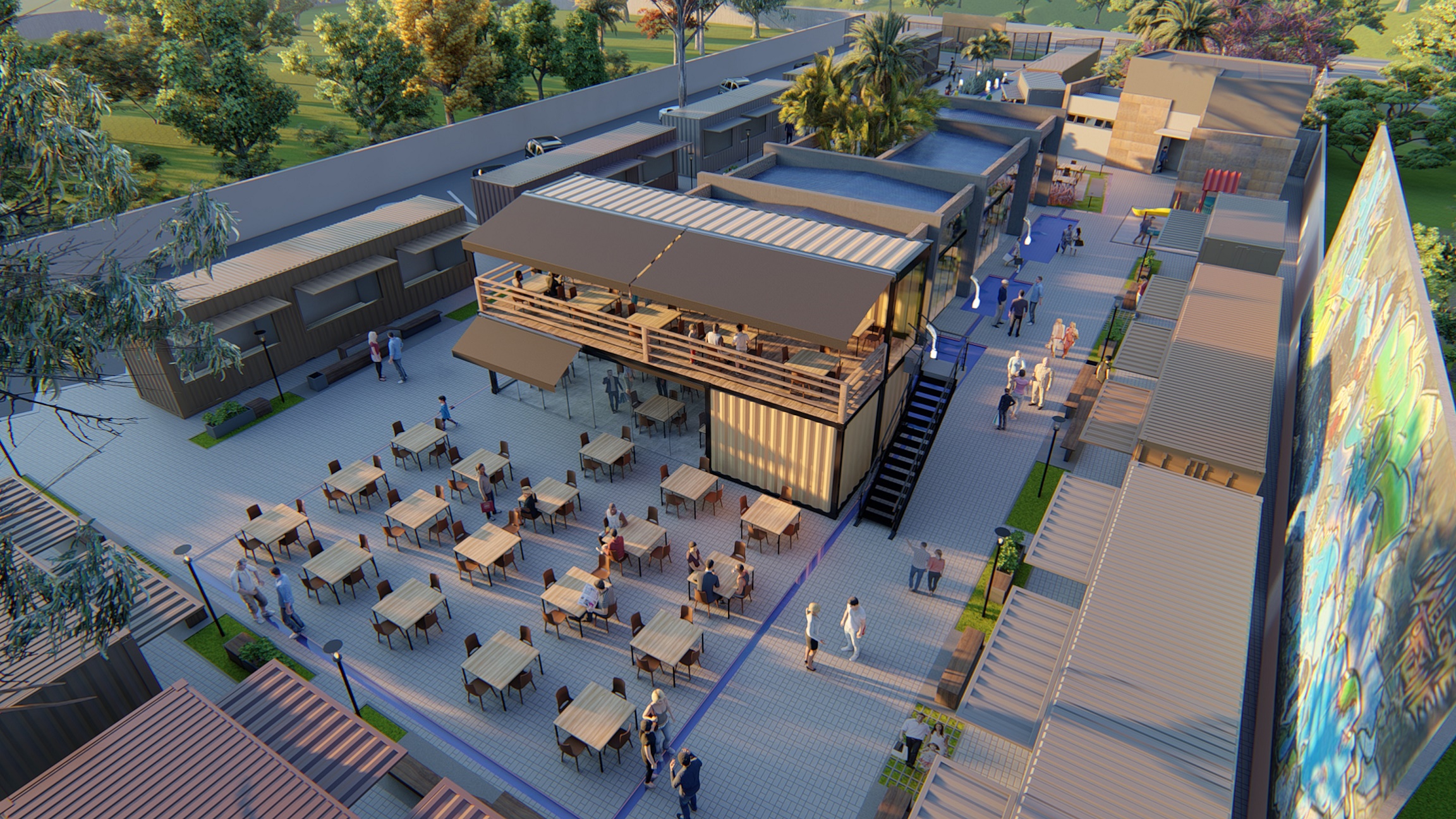 Nova vila gastronômica no Xaxim vai ter inédito bar container da Brahma no Brasil