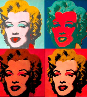 Pop art de Andy Warhol sobre foto de Marilyn Monroe