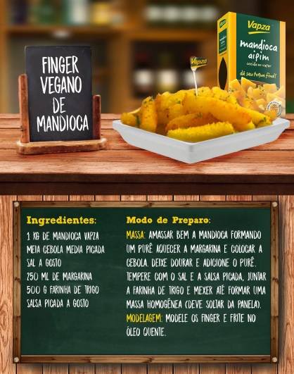 Receita vegana de mandioca Vapza